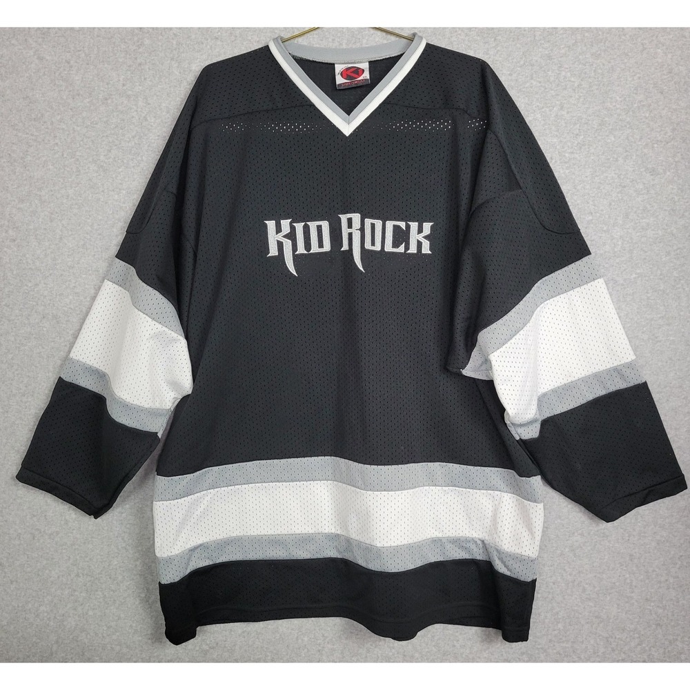 Vintage Kid Rock K1 Sportswear Hockey Jersey Bad Ass 02 Black Grey Mens XXL USA‎